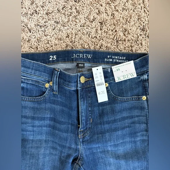 JCrew NWT 9” vintage slim straight sz 25 - Picture 2 of 4
